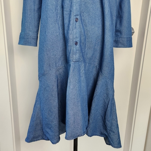 Lightweights Denim Long Sleeve Midi Dress - Picture 3 of 11